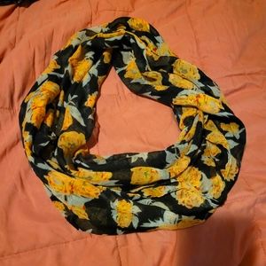Infinity scarf black floral